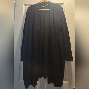 DKNY Black Ribbed Open-Front Cardigan